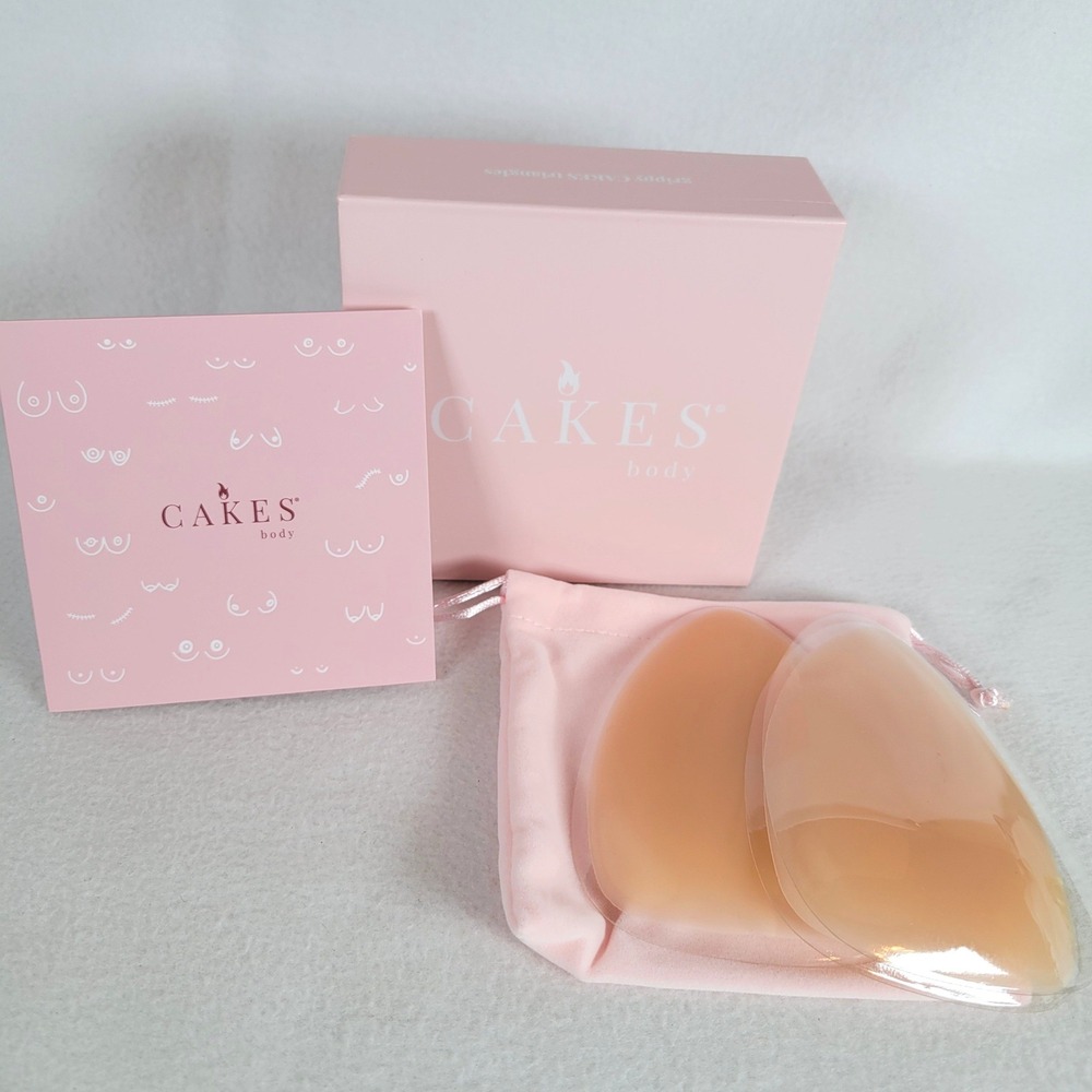 CAKES body Women Nipple Covers Grippy Triangle Bra Inserts Size OS Honey